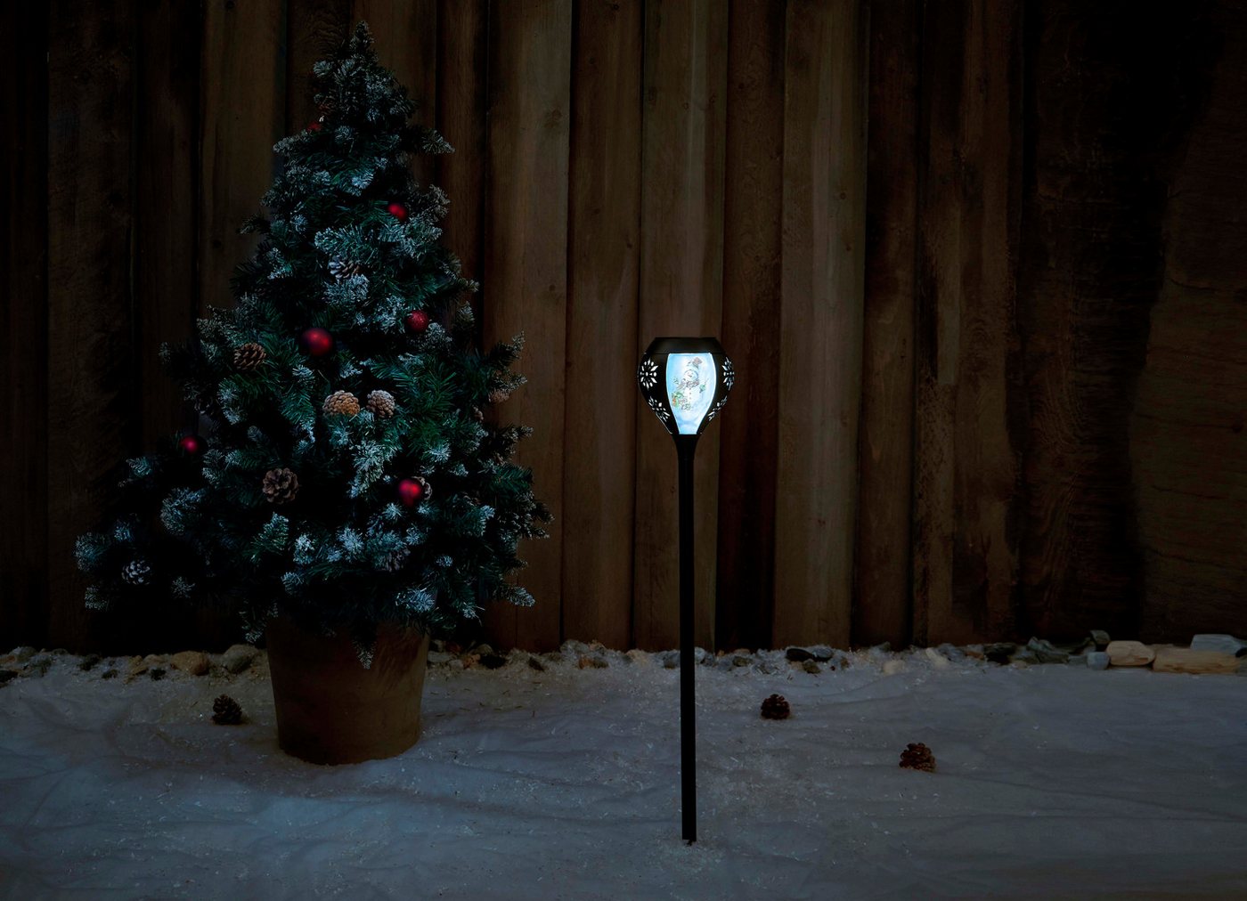 Northpoint LED Gartenleuchte Solar oder Batterie 2in1 Tischleuchte mit Dämmerungssensor