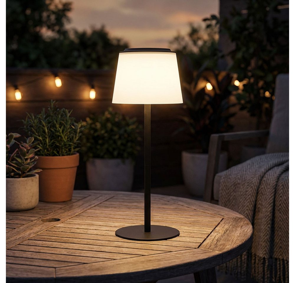 GLOBO LIGHTING LED Außen-Tischleuchte, LED-Leuchtmittel fest verbaut, 2x Tischleuchte Innen Außen LED Akku Touchdimmer weiß Gartenlampe Bild 2