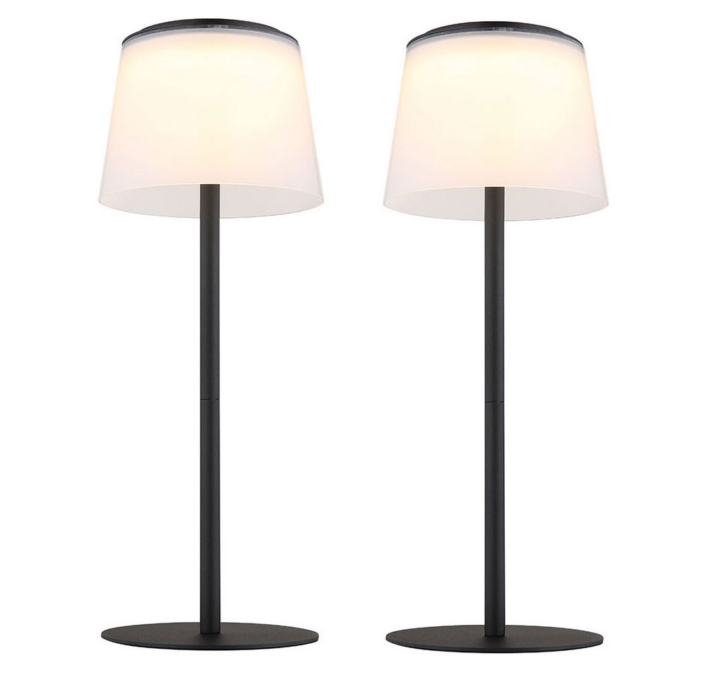 GLOBO LIGHTING LED Außen-Tischleuchte, LED-Leuchtmittel fest verbaut, 2x Tischleuchte Innen Außen LED Akku Touchdimmer weiß Gartenlampe Bild 5