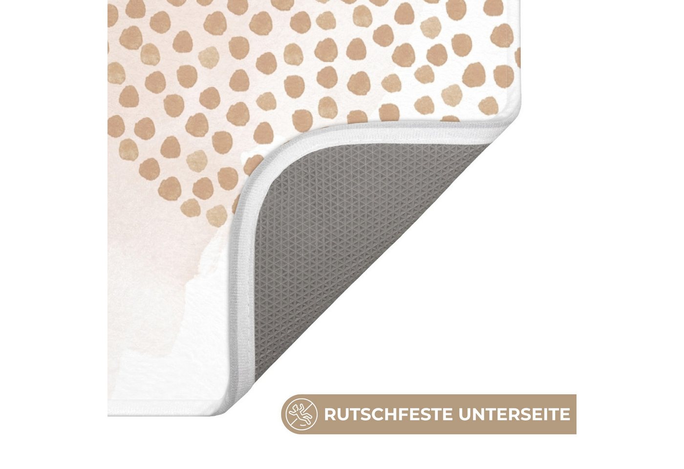 OnlyWow WC-Vorleger Aquarell - Beige - Pastell - Modern - Abstrakt, Höhe 10 mm, Polyester, Rechteckig, WC Teppich, Toilettenvorleger, Toilettenteppich, Badematte 40x60 cm