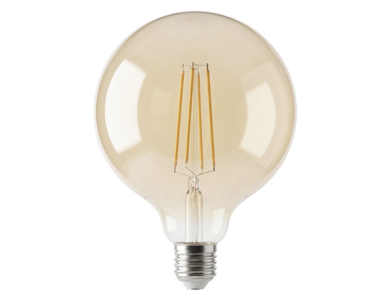 hofstein LED-Leuchtmittel 3er Set Glühbirne Warmweiß dimmbar 6 Watt, E27, 2700 Kelvin, 600 Lumen, Globe Vintage, Filament, Amber Bild 3