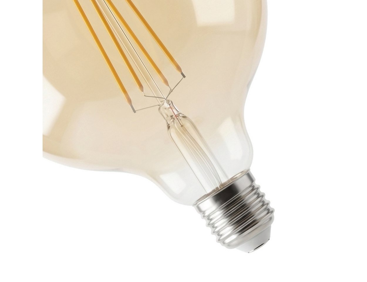 hofstein LED-Leuchtmittel 3er Set Glühbirne Warmweiß dimmbar 6 Watt, E27, 2700 Kelvin, 600 Lumen, Globe Vintage, Filament, Amber Bild 4