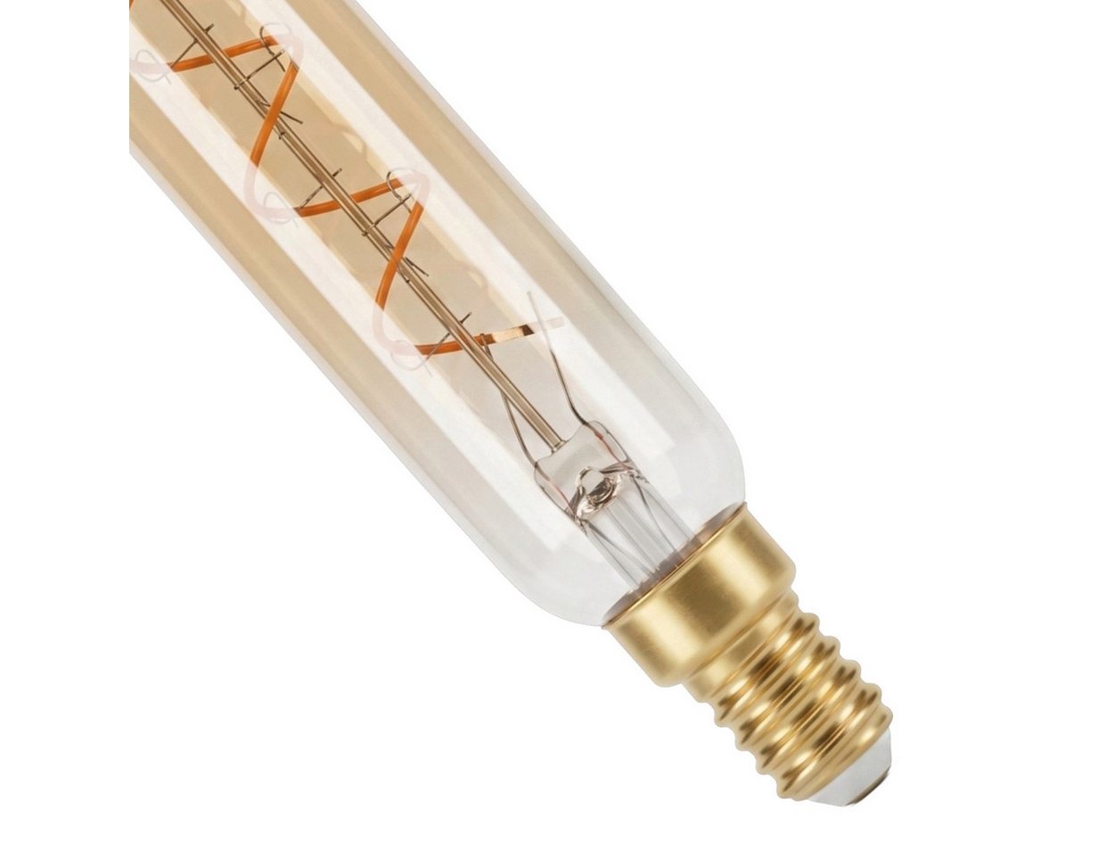 hofstein LED-Leuchtmittel 4er Set Glühbirne Warmweiß dimmbar 4 Watt, E14, 2700 Kelvin, 320 Lumen, Röhre Vintage, Filament Spirale, Amber Bild 5