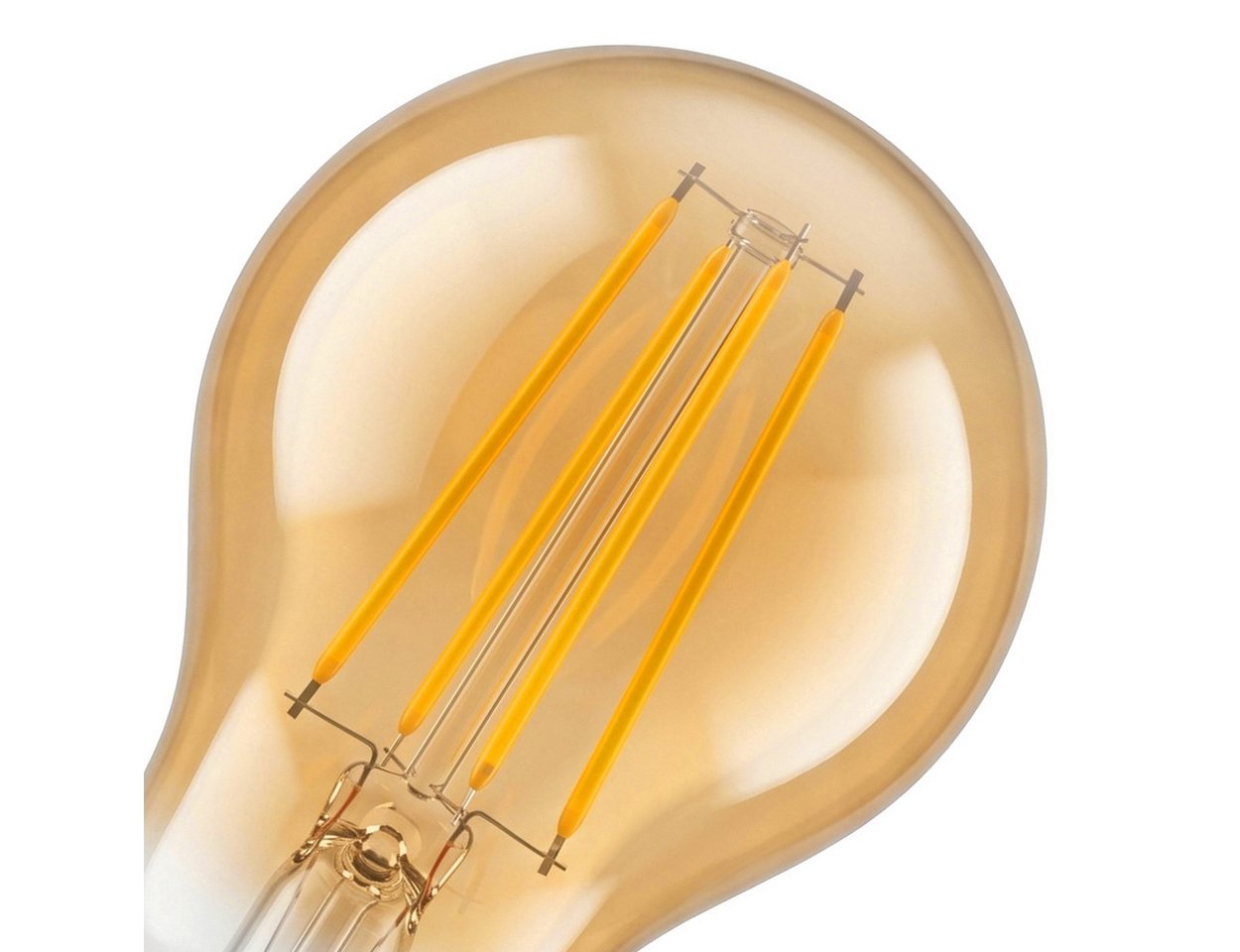 hofstein LED-Leuchtmittel 4er Set Glühbirne Extra Warmweiß dimmbar 7 Watt, E27, 2200 Kelvin, 630 Lumen, Klassisch, Filament, Amber Bild 2