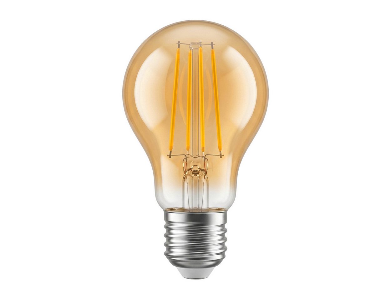 hofstein LED-Leuchtmittel 4er Set Glühbirne Extra Warmweiß dimmbar 7 Watt, E27, 2200 Kelvin, 630 Lumen, Klassisch, Filament, Amber Bild 4