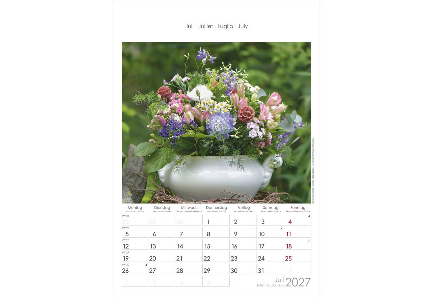 Wandkalender Blumen 2027