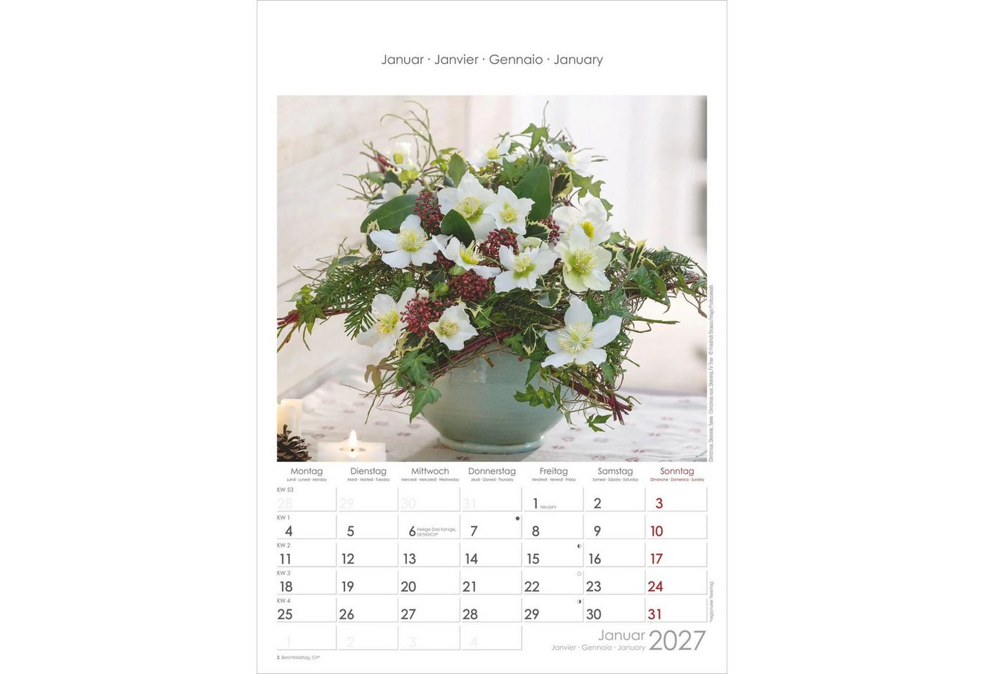 Wandkalender Blumen 2027 Bild 2