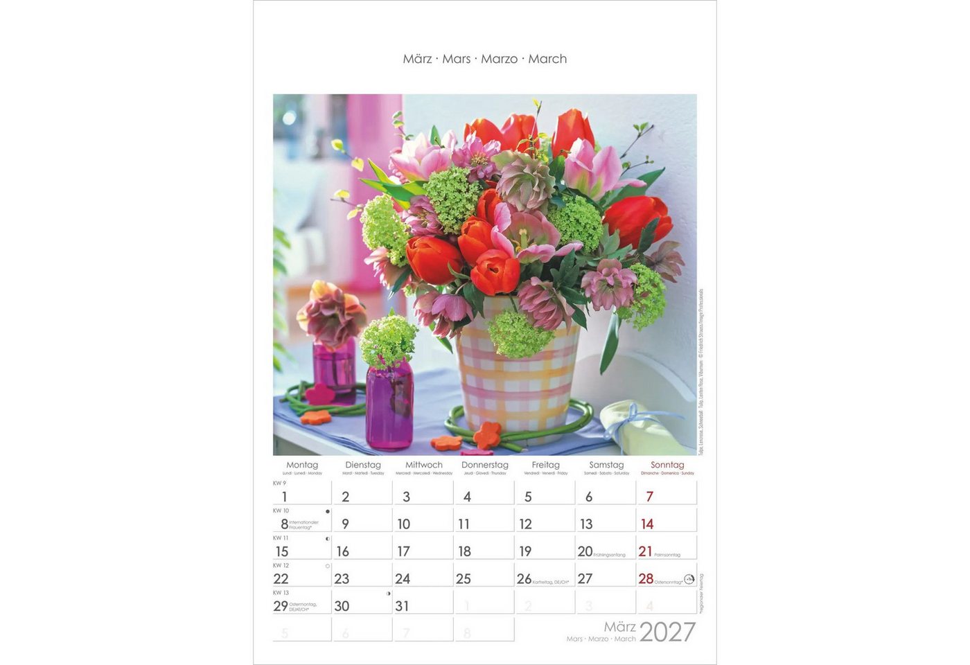 Wandkalender Blumen 2027 Bild 3