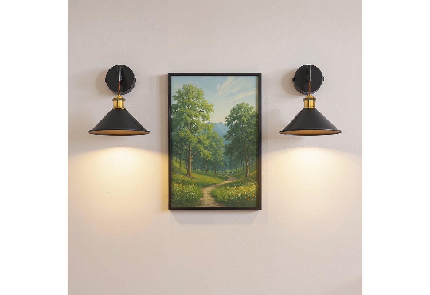 LOHAS-LED Wandleuchte Kabellose batteriebetriebene RGB-CCT Wandleuchte 2er-Set, LED fest integriert, Warmweiß bis Kaltweiß + 7 RGB-Farbtöne, 10.000 mAh Akku, Fernbedienung & stufenlos dimmbar Bild 2