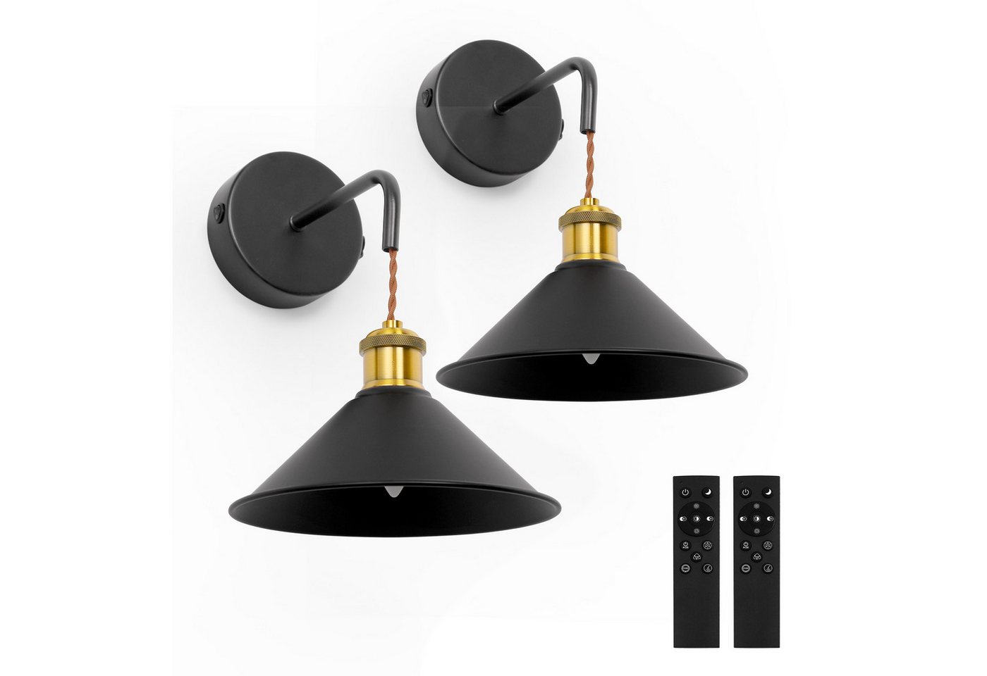 LOHAS-LED Wandleuchte Kabellose batteriebetriebene RGB-CCT Wandleuchte 2er-Set, LED fest integriert, Warmweiß bis Kaltweiß + 7 RGB-Farbtöne, 10.000 mAh Akku, Fernbedienung & stufenlos dimmbar Bild 4