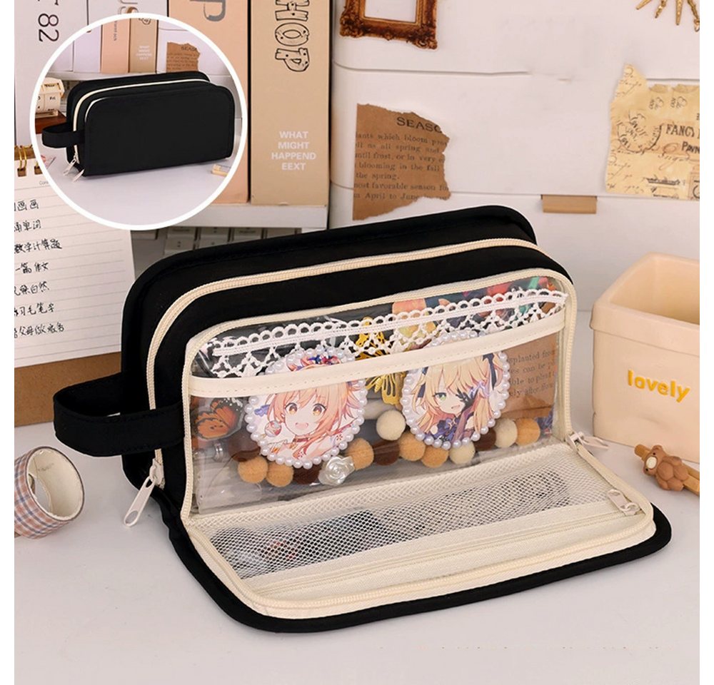 Diwzbyn Federmäppchen Große Kapazität Federmäppchen mit 5 Fächern,Stifte Tasche aus Canvas, Stiftemappe für Schule, Teenager, Mädchen, Jungen, Männer und Frauen Bild 2