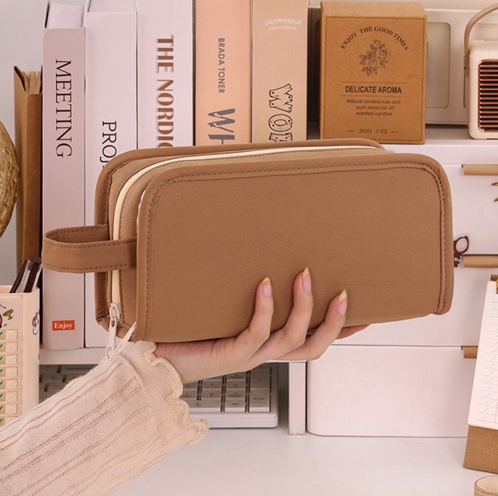 Diwzbyn Federmäppchen Große Kapazität Federmäppchen mit 5 Fächern,Stifte Tasche aus Canvas, Stiftemappe für Schule, Teenager, Mädchen, Jungen, Männer und Frauen Bild 4