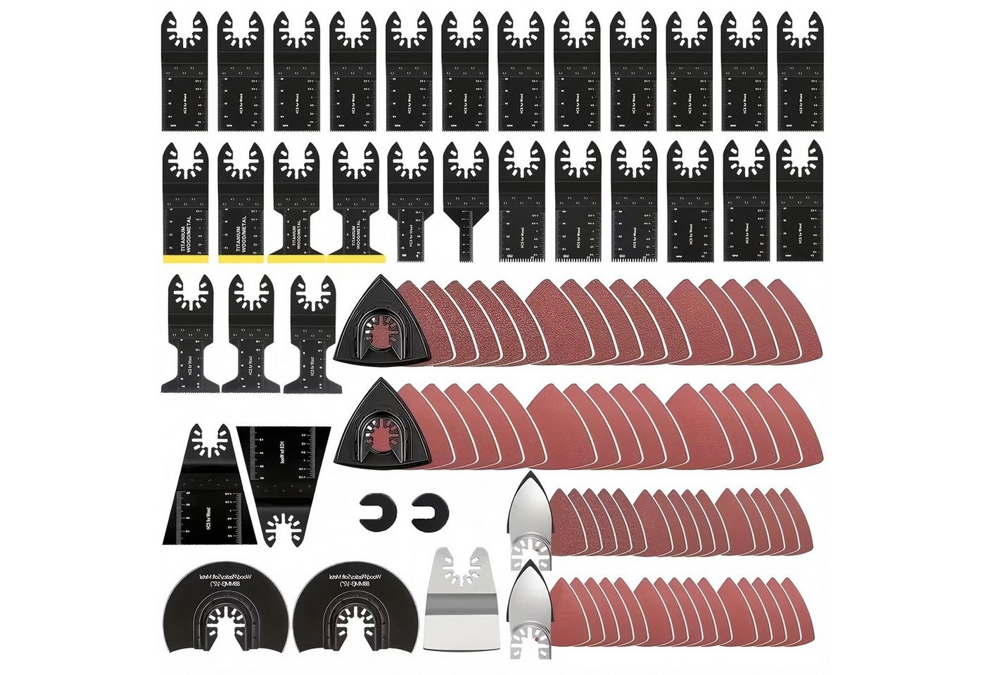 Kityhome Sägeblatt 116-tlg. Multitool-Zubehörset, Sägeblätter, kompatibel (112-St), 116-teiliges,Passend für alle gängigen Oszillationswerkzeuge Bild 4