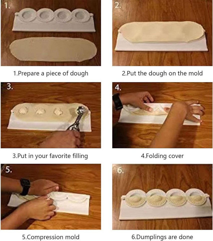 FELIXLEO Nudelmaschine 2er Dumpling Maker Ravioli Former Teigtaschenform Kunststoff Bild 3