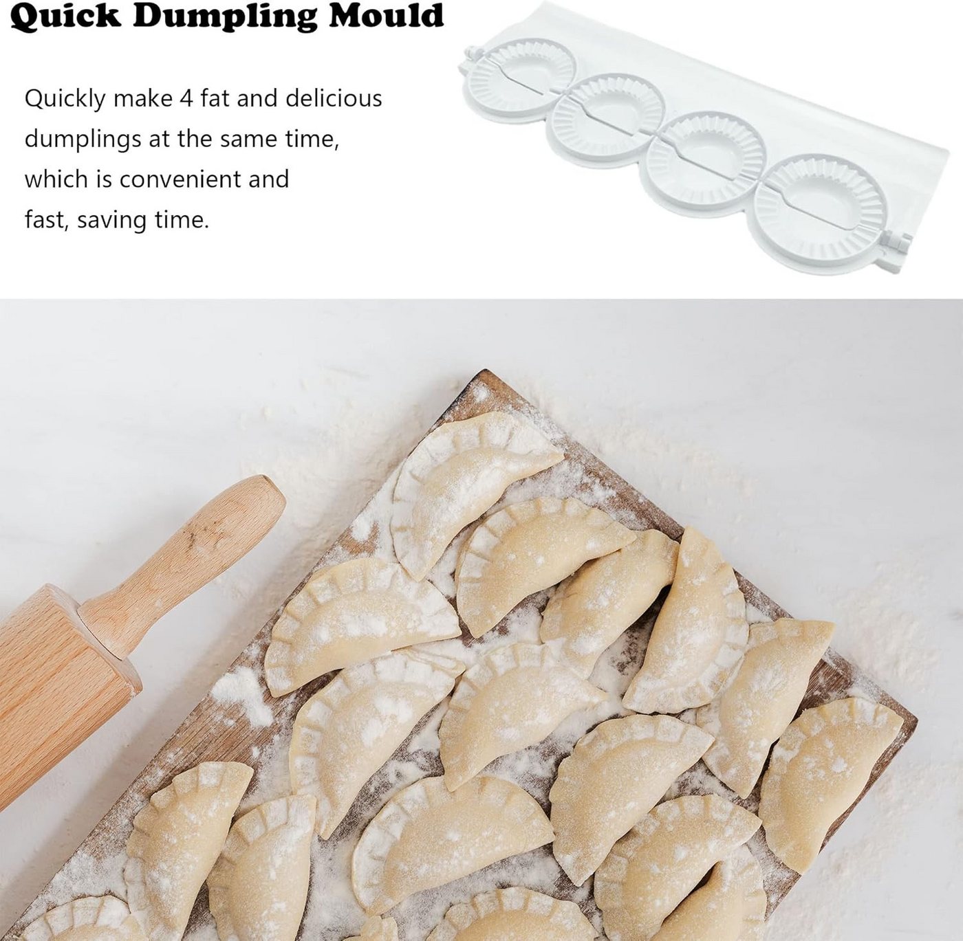 FELIXLEO Nudelmaschine 2er Dumpling Maker Ravioli Former Teigtaschenform Kunststoff Bild 4