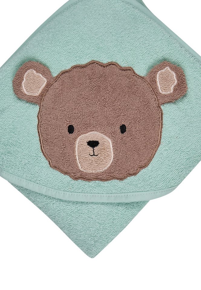 Sterntaler® Badetuch Motiv-Kapuzenbadetuch BÄR Bo, Frottee (1-St), Kapuzenbadetuch 100x100cm, aus weichemFrottee, mit süßer Applikation