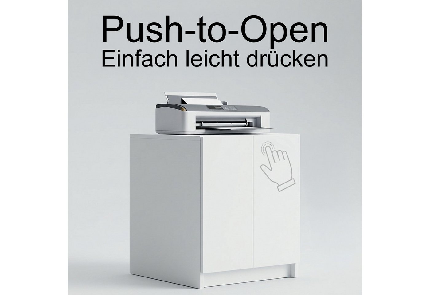 InnoFurn Aktenschrank Elona Druckerkommode (Druckerkommode, Extra Tief für Drucker) Druckerschrank Soft-Close & Push-to-Open, Made in Germany Bild 2