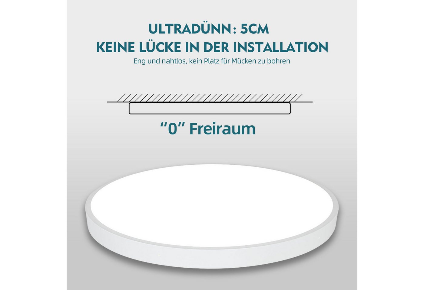 style home LED Deckenleuchte Runde Deckenlampe aus Metall, LED fest integriert, warmweiß nicht dimmbar, moderne Lampe für Küche, Diele, Flur, 23x23x5cm, Weiß