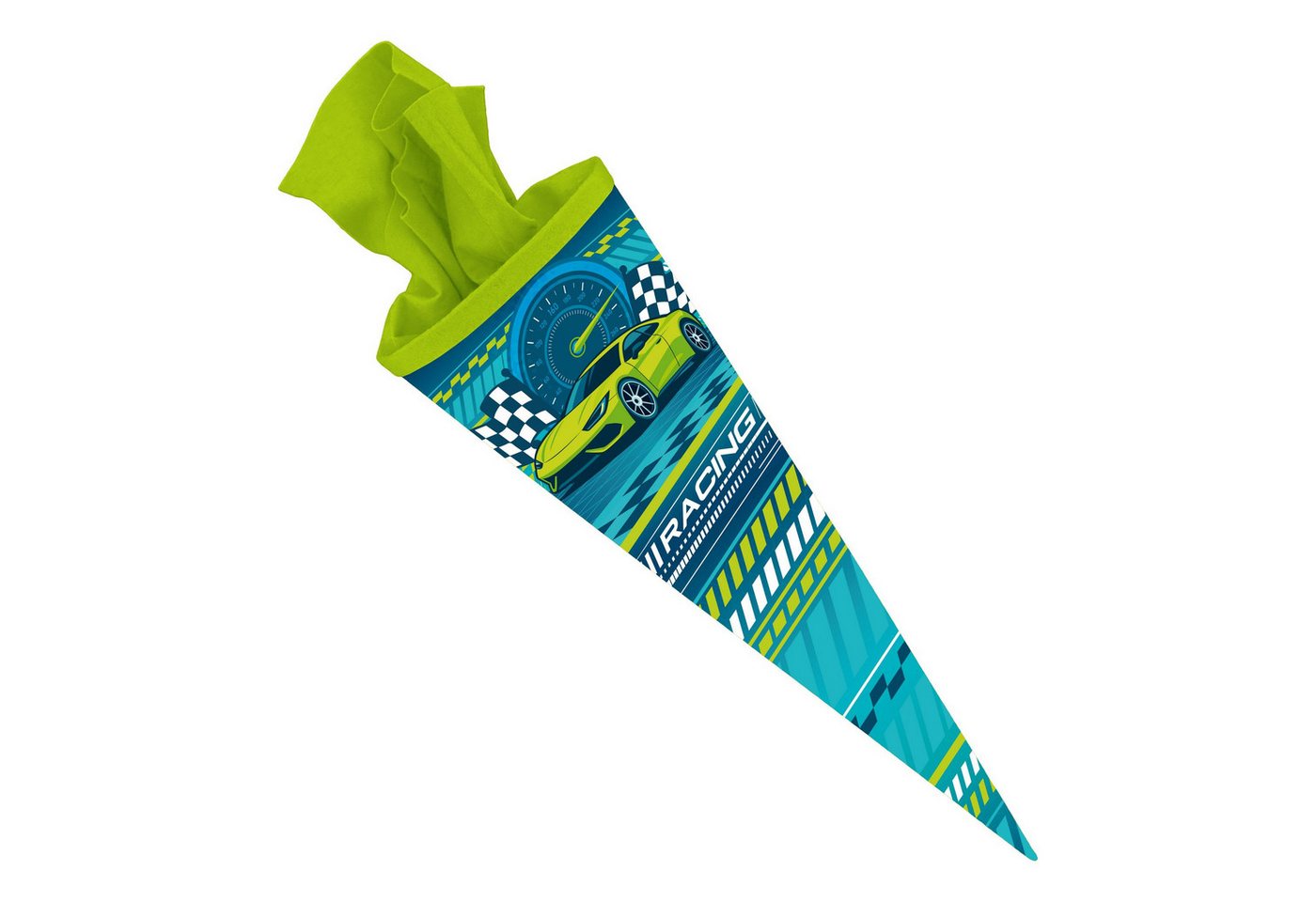 itenga Schultüte itenga Schultüte 70cm rund Rennauto NITRON Zuckertüte Filzverschluss