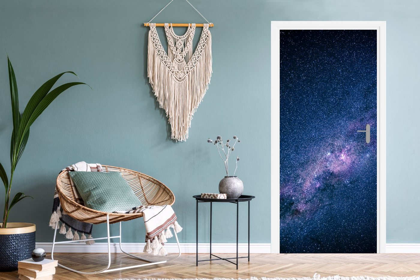 MuchoWow Türtapete Galaxie - Sterne - Weltraum - Jungen - Mädchen - Kinder, Matt, bedruckt, (1 St), Selbstklebende Tapete, Folie für Möbel, 75x205 cm Bild 5