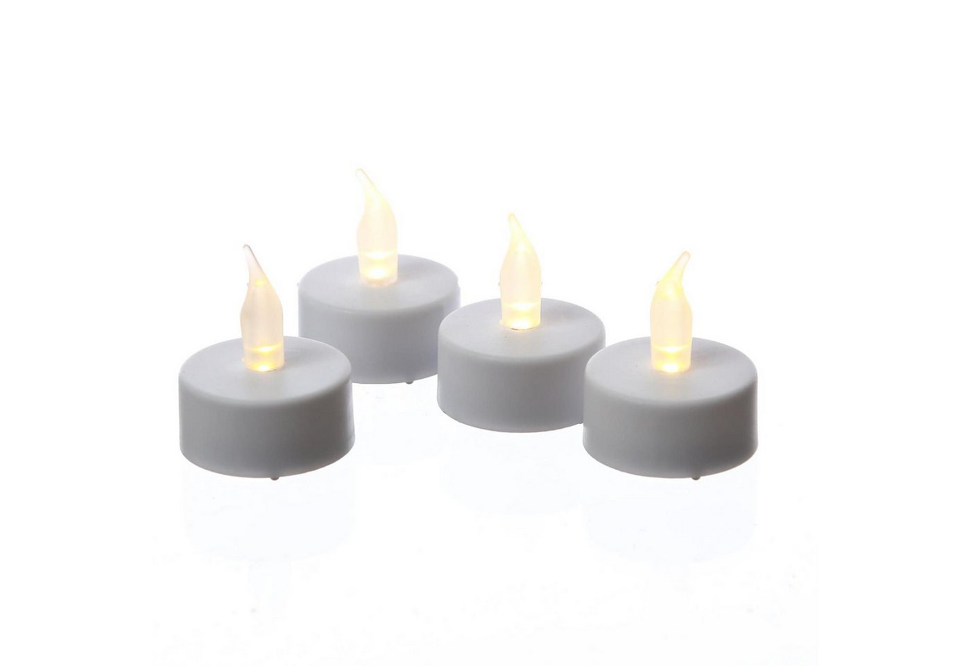 MARELIDA LED-Teelicht LED Teelichter gelb flackernd Kunststoff D: 3,7cm mit Batterien 4 Stk., LED Classic, warmweiß (2100K bis 3000K) Bild 3