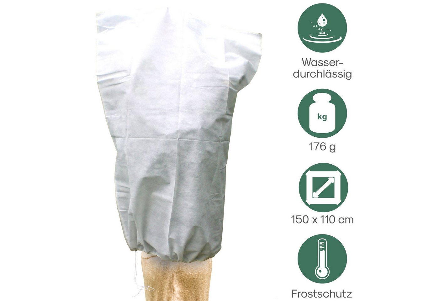 BALOU Winterschutzvlies Winterschutz für Pflanzen, Mit Kordel und Stopper