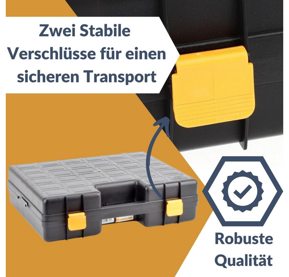GarPet Werkzeugkoffer Maschinenkoffer Leer mit Schaumeinlage Werkzeugkasten Werkzeugkiste