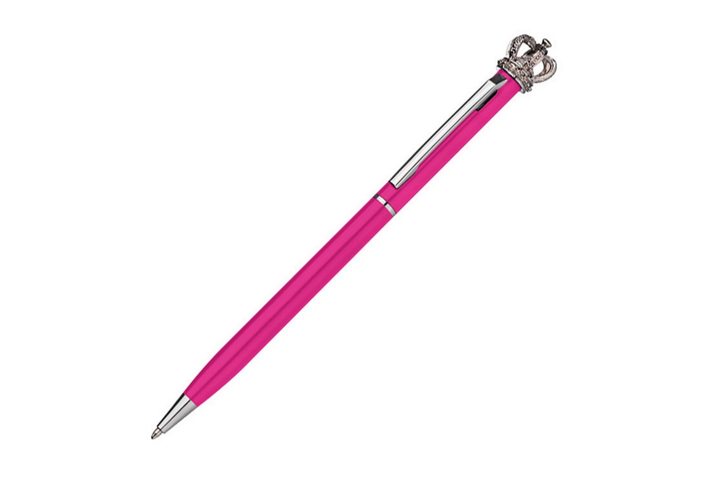 Macma Kugelschreiber Drehkugelschreiber aus Metall / mit Krone / Kugelschreiberfarbe: pink