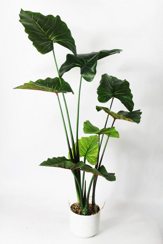 Kunstpflanze Künstliches Elefantenohr Deko Pflanze Zimmerpflanze Alocasia Sarian, Arnusa, Höhe 100 cm, künstliche Pflanze wie echt Bild 4