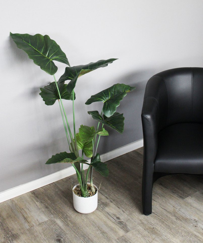 Kunstpflanze Künstliches Elefantenohr Deko Pflanze Zimmerpflanze Alocasia Sarian, Arnusa, Höhe 100 cm, künstliche Pflanze wie echt Bild 5