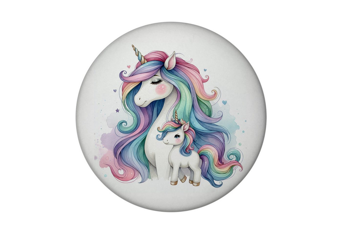 speecheese Magnet Einhorn-Mama mit Kind Magnet mit Flaschenöffner rund Bild 2