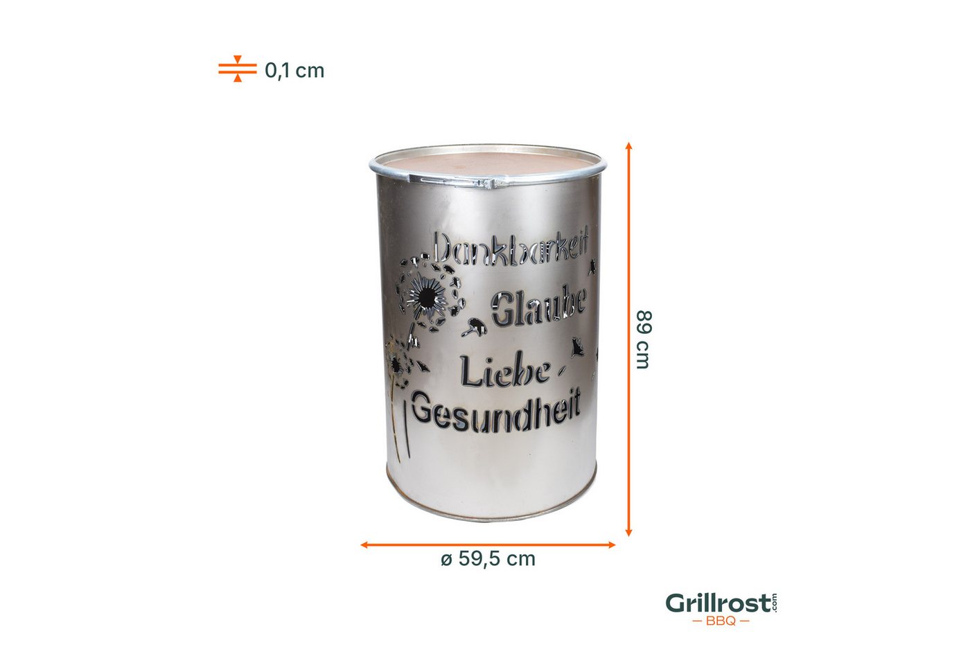 Grillrost.com BBQ Grillrost BBQ Personalisierte Feuertonne, Made in Germany Bild 4