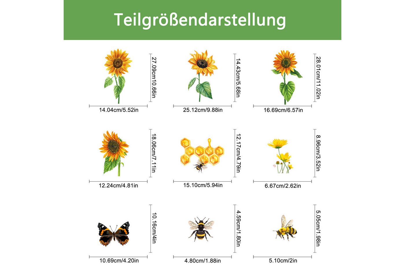 Coonoor Aufkleber Fensterbild 10 Stücke Fensteraufkleber statisch haftend selbstklebend, (9tlg), Anti-Kollision Fensterfolie Fenstersticker Glas Fensterdeko Aufkleber Bild 2