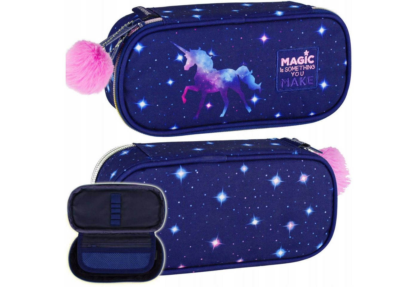 Starpak Federtasche Federmäppchen Einhorn Galaxy – robust, geräumig, leicht zu reinigen, (1-tlg) Bild 3