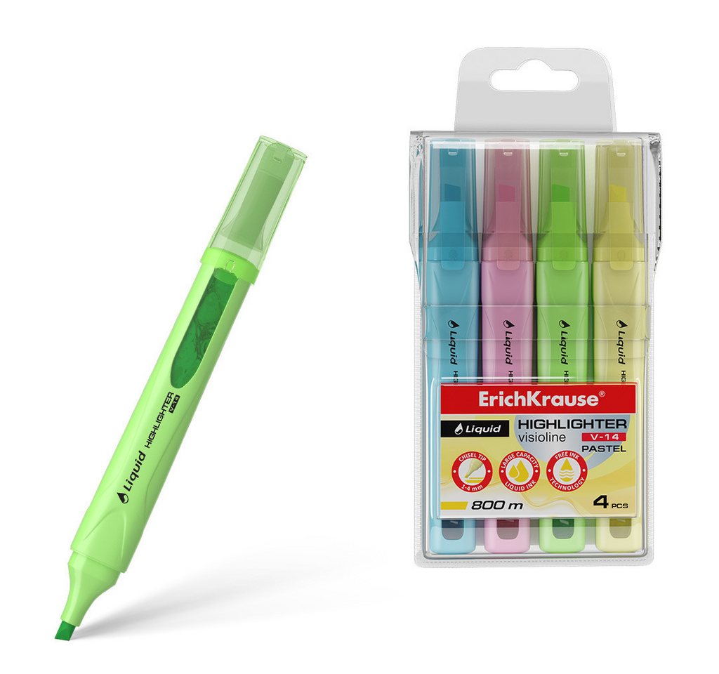 Erich Krause Marker, Textmarker V-14 Pastell 4er Set Bild 3
