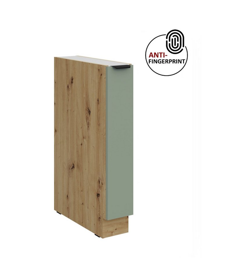 Küchen-Preisbombe Unterschrank Schrankauszug 15 cm Küche ARIA Aquamarin Anti Fingerprint Küchenzeile