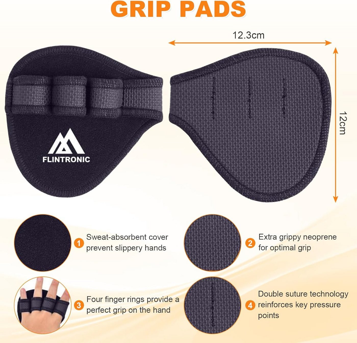 flintronic Griff Griffpolster, Griffpads, Griffhilfen Kraftsport für maximalen Griff Bild 2