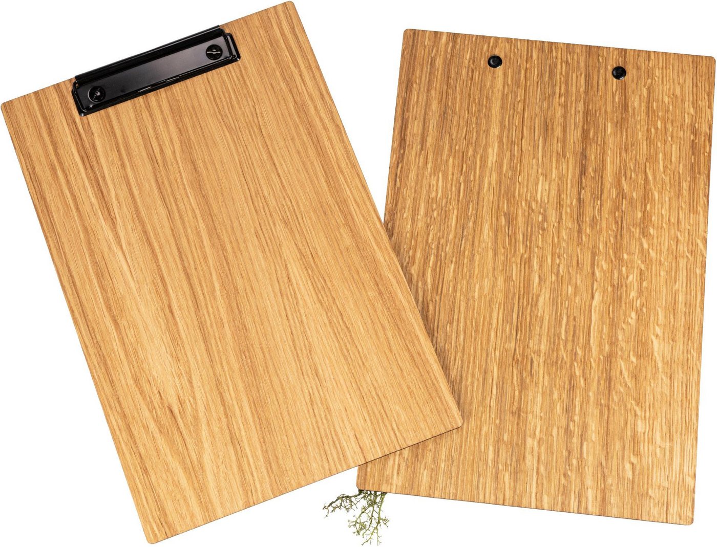 Holz Frank Schreibmappe Eiche Klemmbrett DIN A4 geölt - FSC® - mit Briefklemme Schwarz Bild 2
