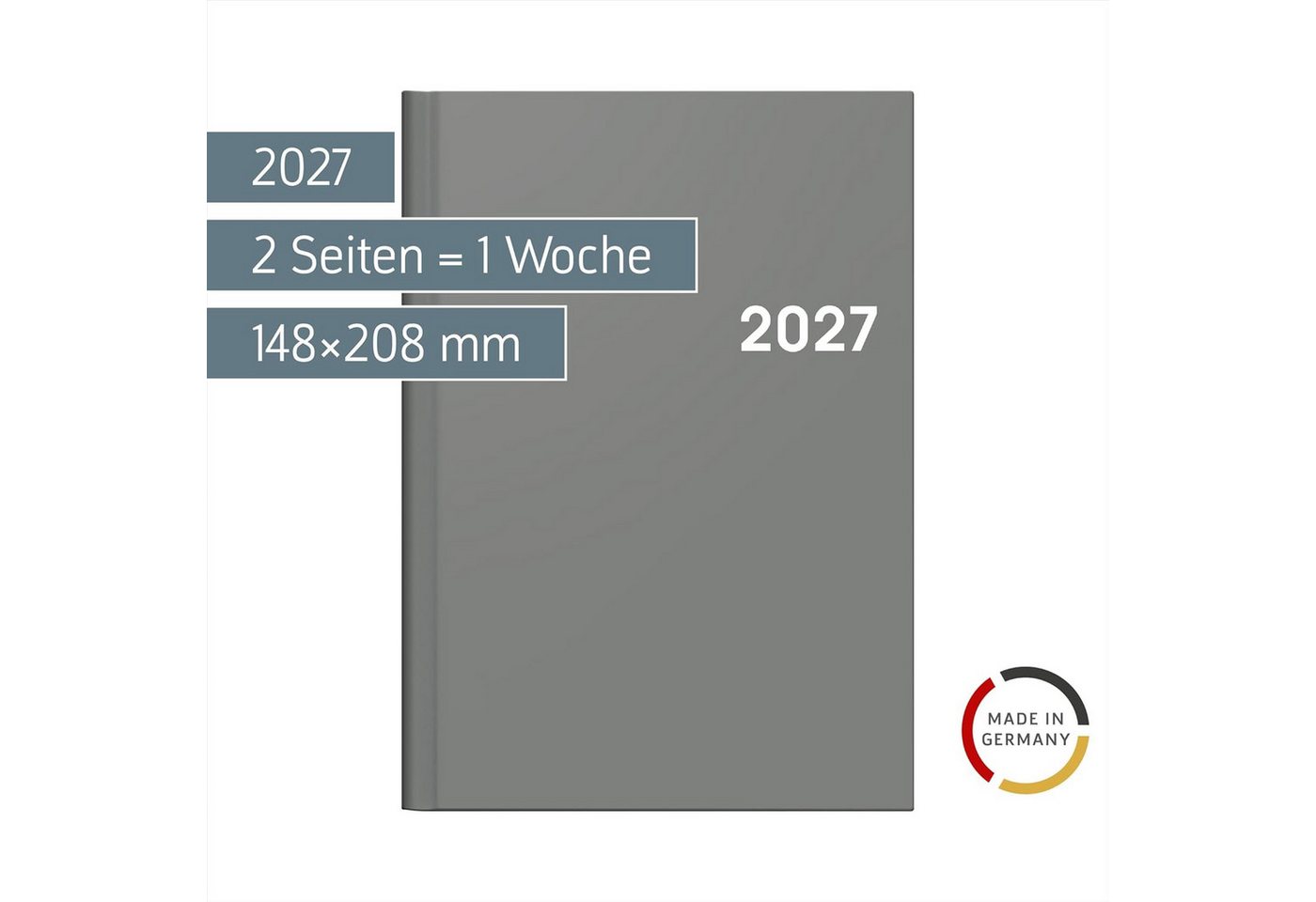 BRUNNEN Buchkalender BRUNNEN Buchkalender Mod. 796 2027, A5, Kunststoff, grau Bild 2