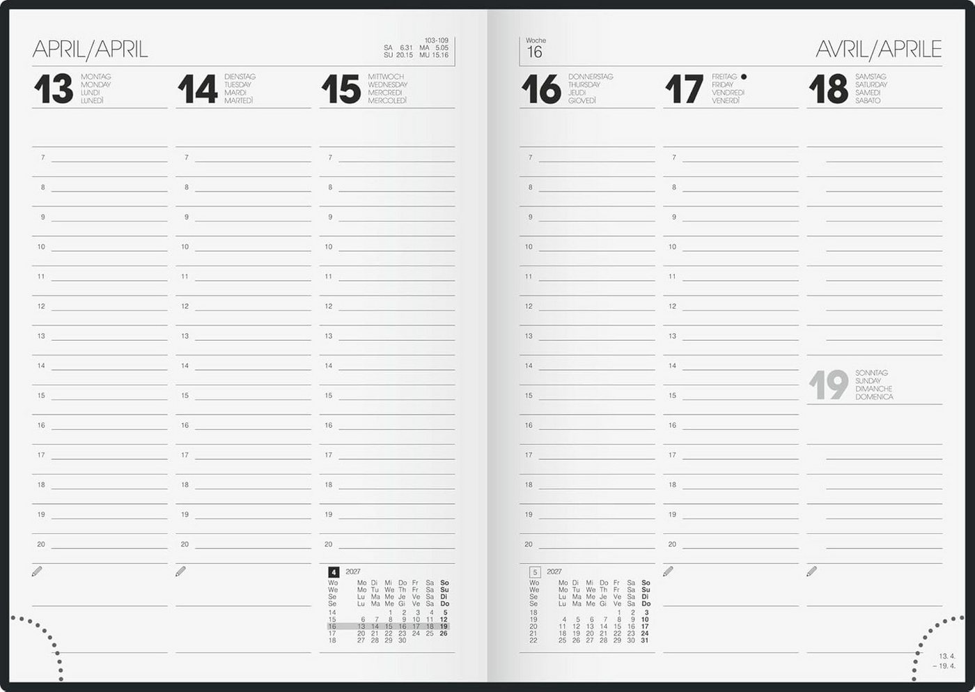 BRUNNEN Buchkalender BRUNNEN Buchkalender Mod. 796 2027, A5, Kunststoff, grau Bild 3