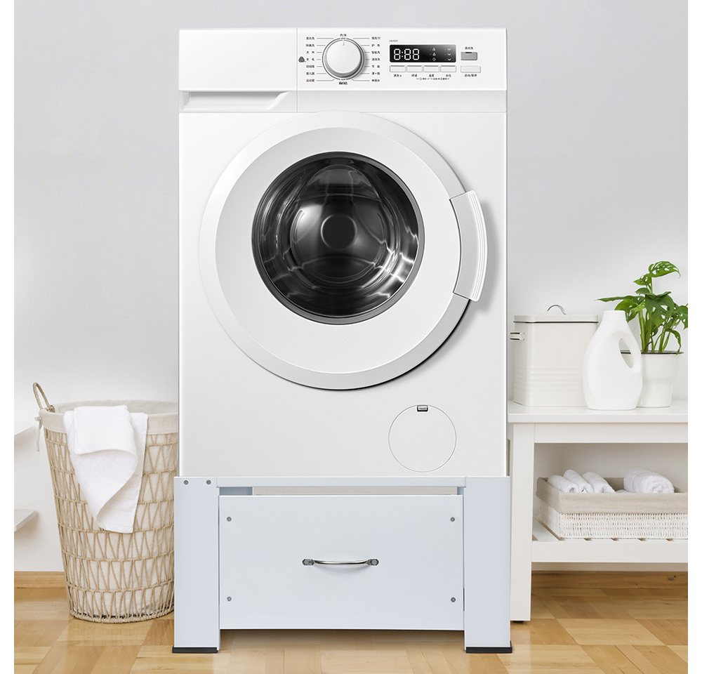 XIIW Waschmaschinenuntergestell Verstärkt Schublade Podest H32cm Waschmaschinen Untergestell Unterbau, Zubehör für Stabil Stahl Unter Schrank bis 150KG 64x54x32cm, mit Rutschfester Füße Waschmaschinenunterschrank Bild 5