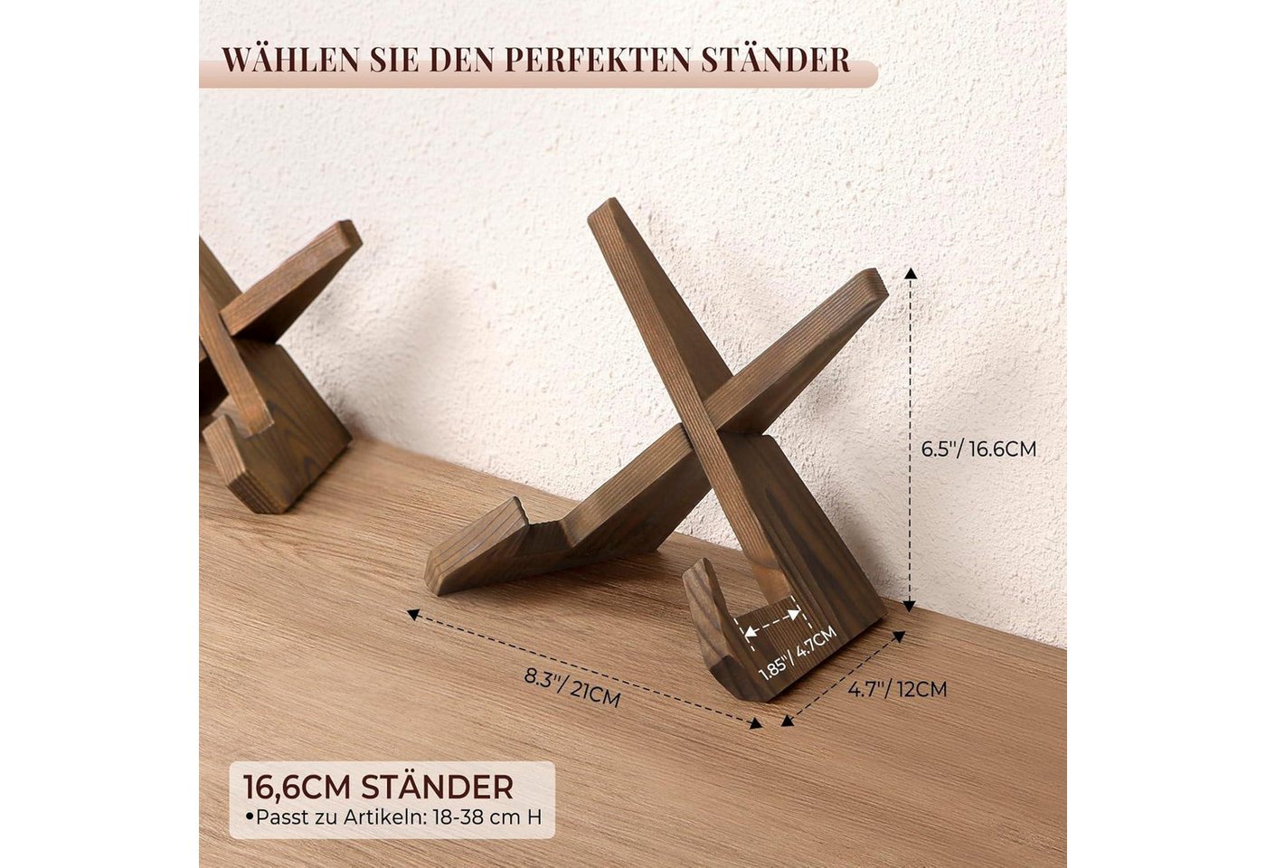 ANBOXIT Präsentationsstaffelei Tellerständer 6.5 Zoll Hölzern Tischaufsteller Deko Ausstellung 1 Bild 4