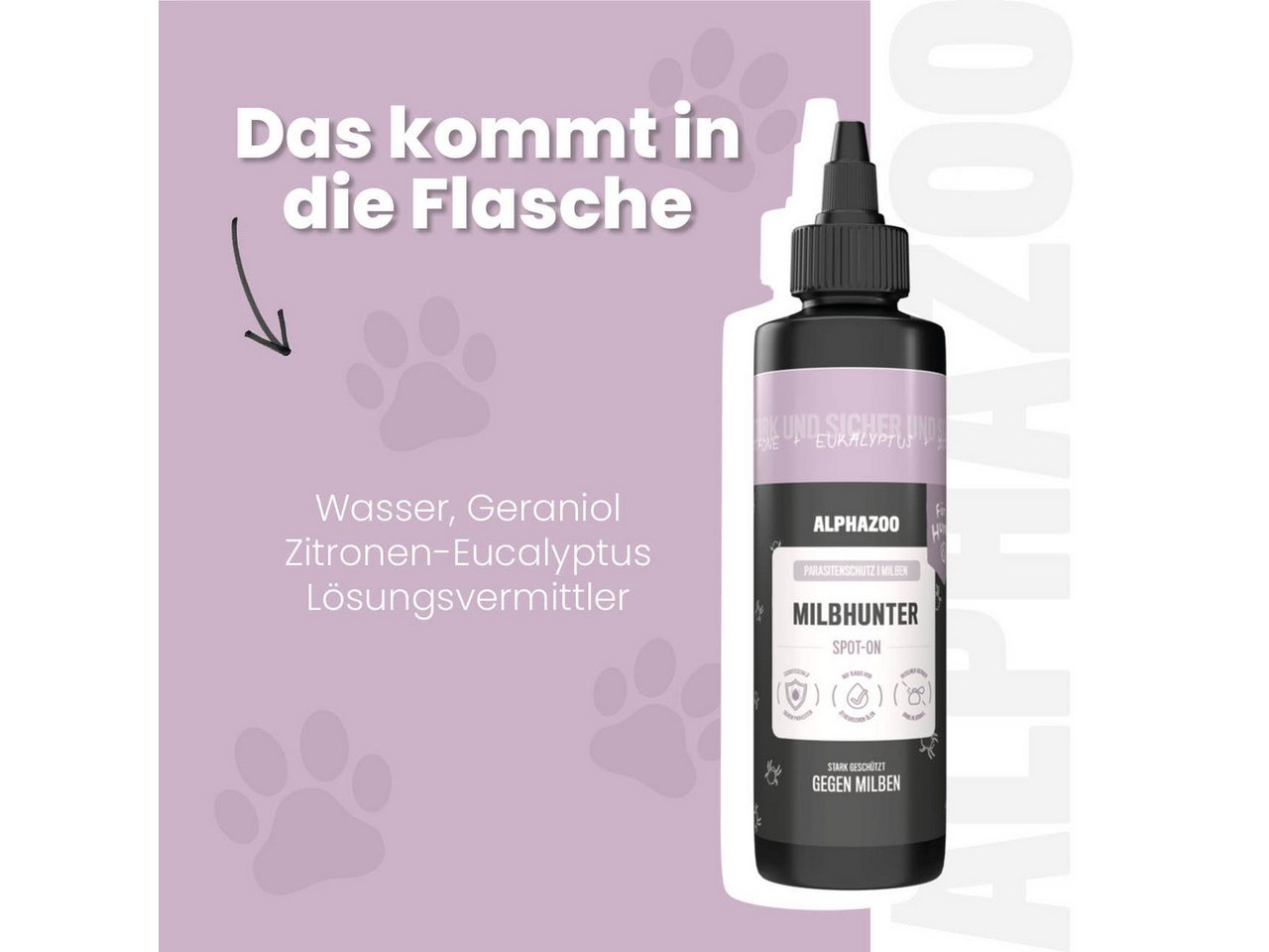 ALPHAZOO Milbenspray MilbHunter Spot-On für Hunde 100 ml, 100 ml, 1-St., Einfach gegen Milben und Grasmilben Bild 4