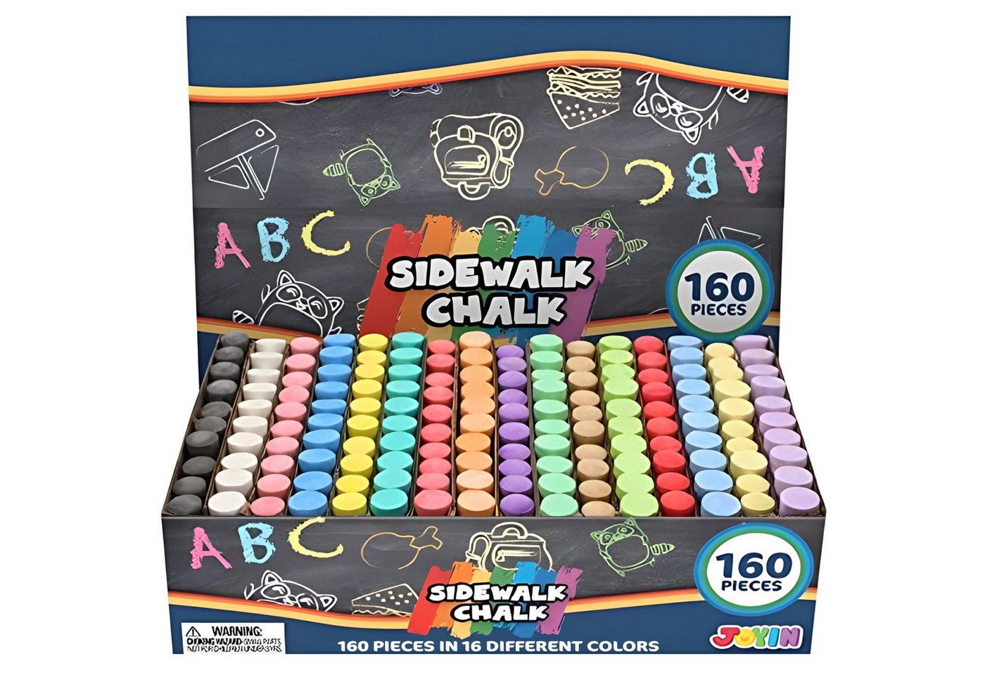 JOYIN Kreidefarbe JOYIN Abgerundete Kreide-Set für Gehweg, waschbar, ungiftig