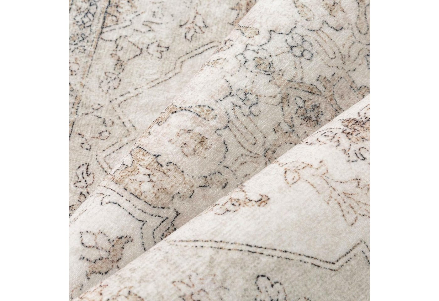 PURECOZY Teppich Kurzflor & Weich, Waschbar & Pflegeleicht, Retro-Design, Rechteckig, Höhe: 6.1 mm, geeignet für verschiedene Innenräume Bild 2