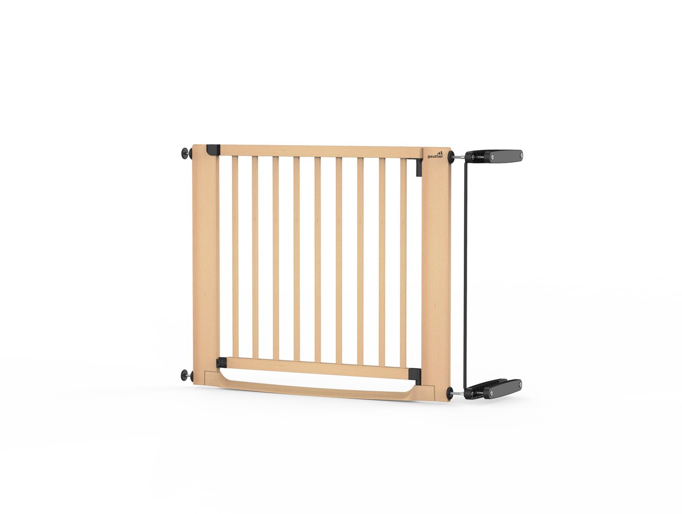 Geuther Treppenschutzgitter Easylock Flatstep Holz 71–133 cm, inkl. Zusatzklemme, ohne Bohren, Treppenschutzgitter Bild 5
