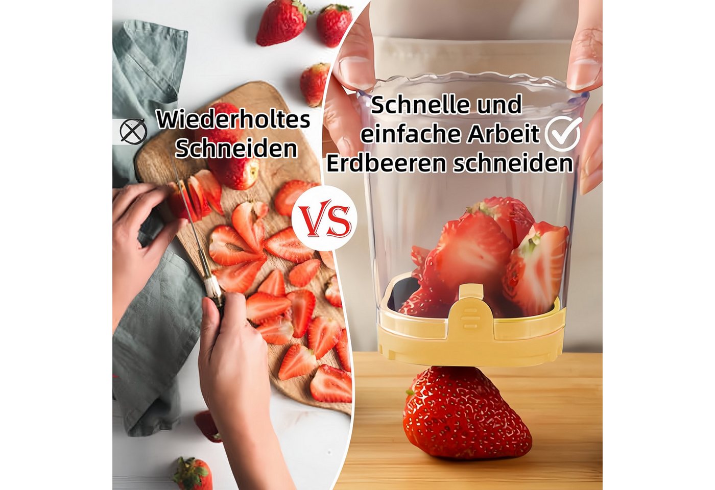 FOUORTUNATE-BEE Obstschneider Fruchtschneider mit abnehmbaren Klingen & Druckplatte, Kreativer Küchenhelfer zum einfachen Schneiden von Obst