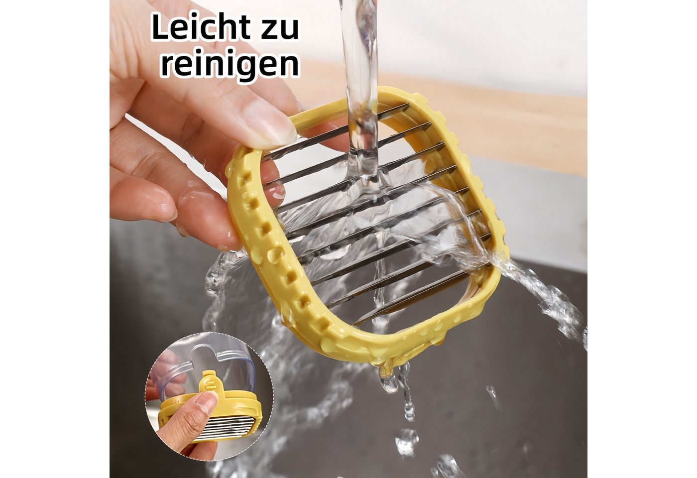 FOUORTUNATE-BEE Obstschneider Fruchtschneider mit abnehmbaren Klingen & Druckplatte, Kreativer Küchenhelfer zum einfachen Schneiden von Obst Bild 2