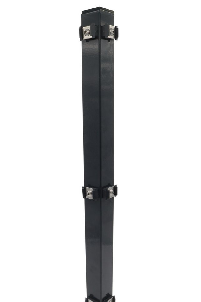Terrasse2000 Eckpfosten Stahl Eckpfosten 60 x 60 mm für Zaunhöhe inkl. Halter