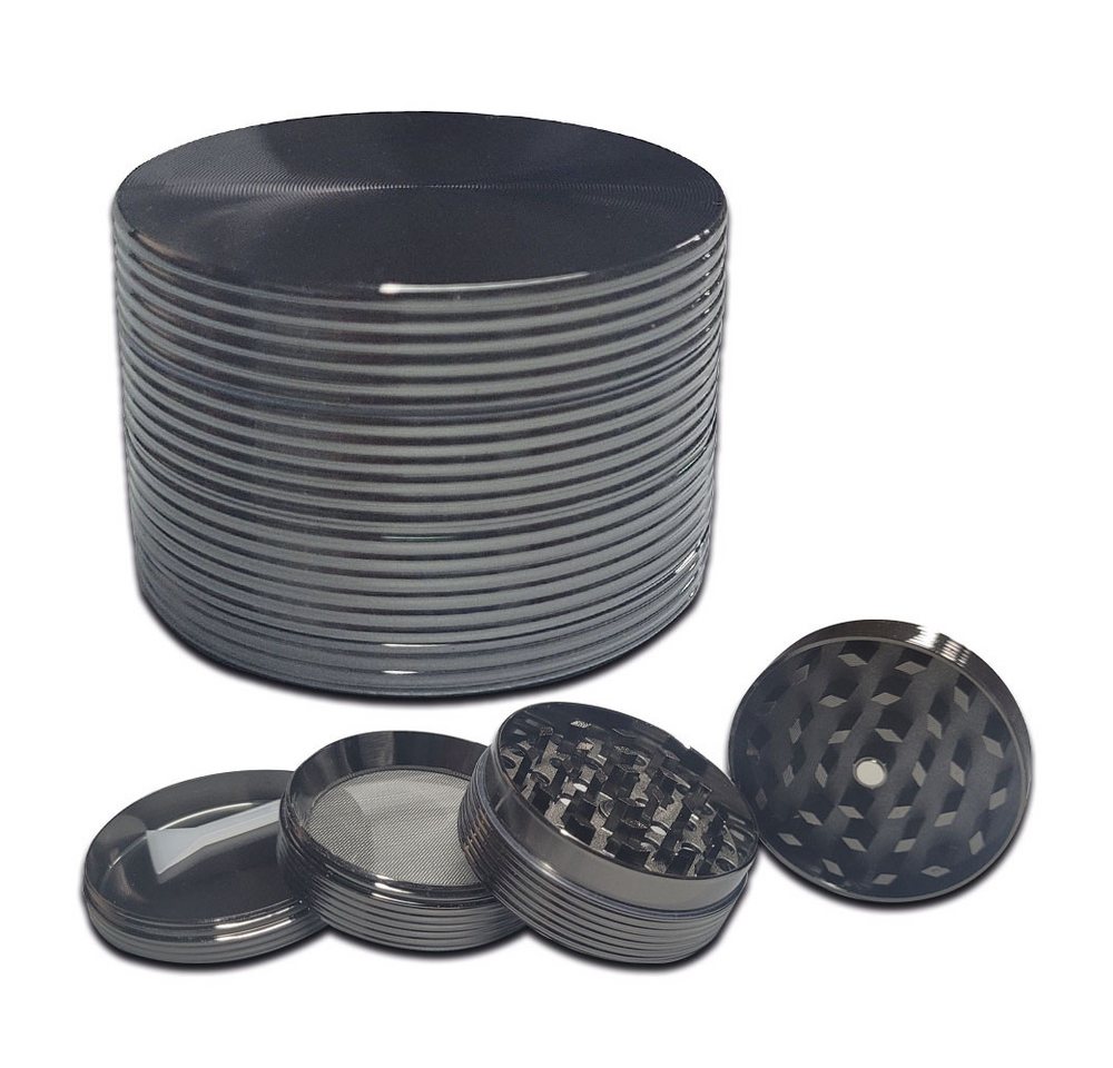 Coumo Grinder Grinder Crusher, Alu Anthrazit, Rillen Design, ⌀ 4,8 cm Bild 2
